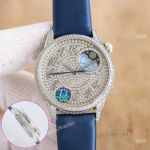 Full Iced Vacheron Constantin Egerie Moonphase Lady Watch Swiss Grade Copy